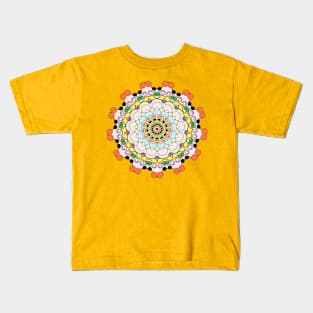 Unicorn pastel Mandala art, classic geometric repeated pattern Kids T-Shirt